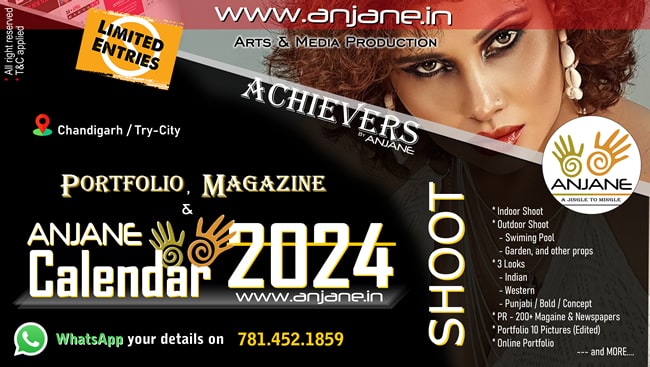 ANJANE Calendar 2024, Calendar Shoot, Portfolio Shoot, Casting Call, Magazine Shoot, Achievers by ANJANE Mazine Shoot